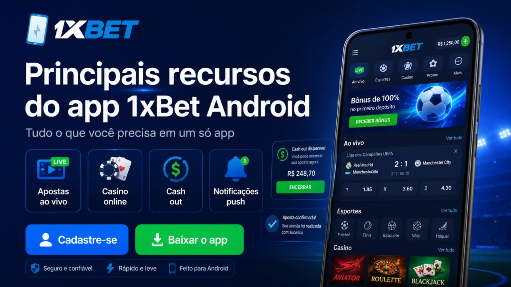 Principais Recursos do Aplicativo 1xBet Android